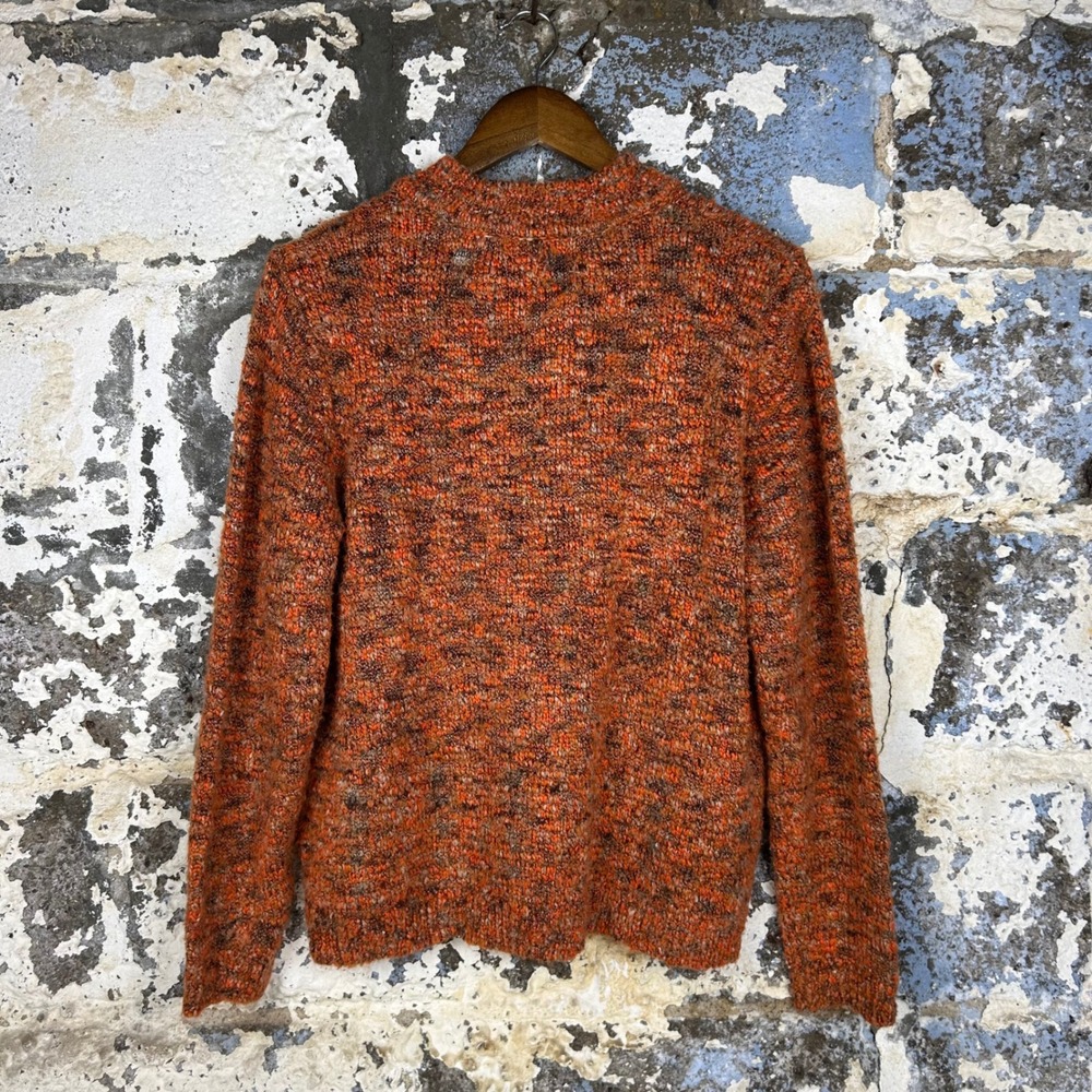 Vintage Alfred Dunner Sweater Orange Marled Quarter Zip Knit Womens Large - Picture 2 of 5